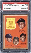1962 TOPPS #53 AL HOME RUN LEADERS PSA 8