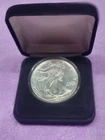1990 American Silver Eagle 1 oz .999 Fine Silver Dollar BU in Capsule & Gift Box