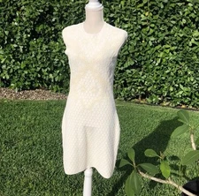 ALEXANDER MCQUEEN IVORY HONEYCOMBKNIT BODYCON DRESS NO SIZE SEEDESCRIPTION