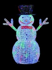 Premier - 90cm Lit Soft Acrylic Christmas Snowman With 80 Multi LED