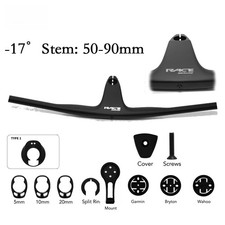 -17 Carbon Fibre MTB Bike Integrated Handlebar Internal Cable Routing Flat Bar