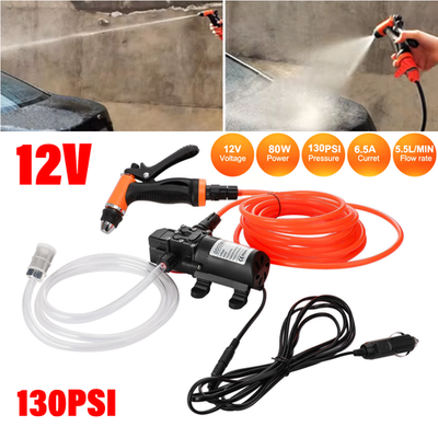 #ad 12V High Pressure Car Electric Washer Kit 130PSI Portable Self Priming Wash Pump $28.98