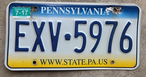 PENNSYLVANIA License Plate 3 Color PA STATE Web Address | eBay