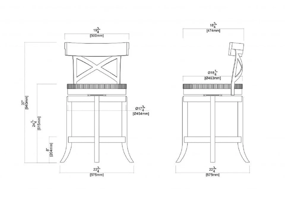 Boraam Myrtle Counter Height Stool, 24-Inch, Wheat Wire-Brush - Image 3 of 4