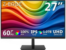 Z-EDGE 27" Ultra HD 3840x2160 100 sRGB 60Hz 5ms IPS 4K Monitor, HDMI x2, DP x2