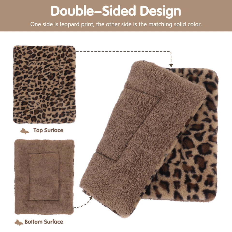 Cojín de cama de felpa para mascotas perros gatos manta alfombra cachorro perrera nido reversible lavable Foto 4 de 4