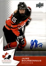 Jaime Bourbonnais Signed 2020 Upper Deck Canada Women Card PWHL New York Sirens