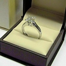 2 Ct Princess Cut Solitaire Diamond Engagement Ring 14k White Gold Over Size P