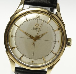 OMEGA-Half-rotor-cal-351-Automatic-Leather-belt-Men-039-s-Watch-452857