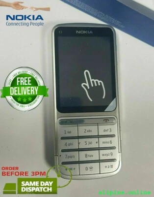 New Nokia C3-01 - Touch and Type Silver 3G (Unlocked) Mobile Phone Fast Dispatch - Image 1 of 4