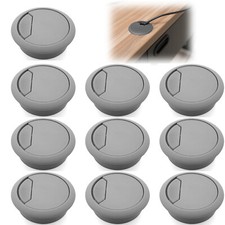 10pcs 2" Gray PC Computer Cord Cable Wire Organizer Hole Cover Desk Grommet