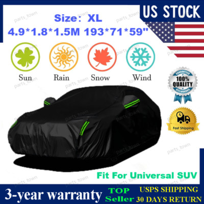 Universal Full Car Cover Outdoor Waterproof Dust UV Sun All Weather Protection