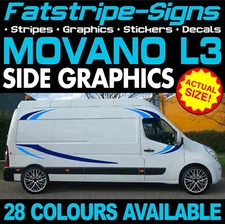 to fit VAUXHALL MOVANO L3 LWB GRAPHICS STICKERS STRIPES DECALS CAMPER VAN