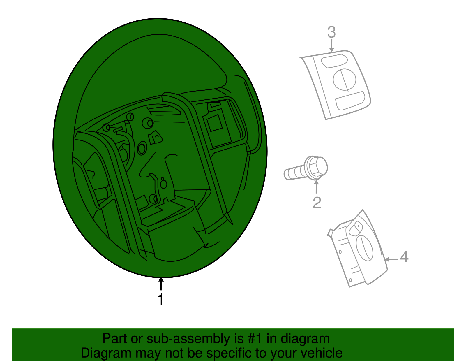 Ford AC3Z3600BE Genuine OEM Factory Original Steering Wheel for sale