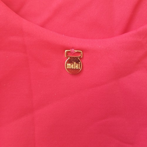 MED size 10-12 Bright Coral NWT Sexy Woven Cut Out Sides MALAI Swim Costume NWT - Picture 6 of 9
