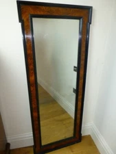 Antique 19th Century Walnut Tall Narrow Cheval Pier Dressing Room Console mirror