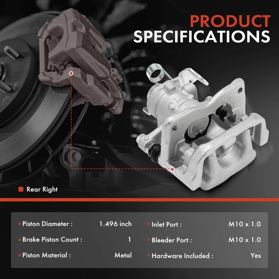 Pinza de freno de disco trasera izquierda con soporte para Fiat 500L 2014 2015 2016 2017 tracción delantera Foto 2 de 4