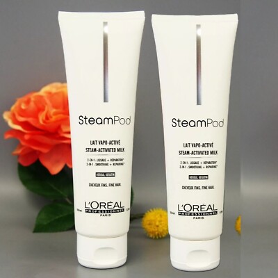 2PACK   L'Oreal Steampod Steam Activated MILK Fine Hair 150ml /5oz