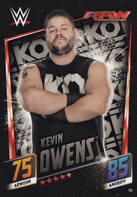 2015 Topps WWE 95 Kevin Owens Slam Attax Then Now Forever NM