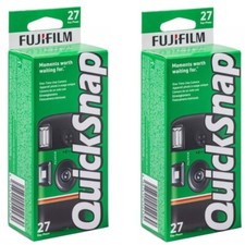 2 x Fujifilm Quicksnap 400 Single Use One Time Use Flash Camera, 27 Exposure