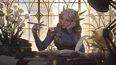 Anime dao trong le artwork artstation fantasy art girl Custom Gaming Mat Desk