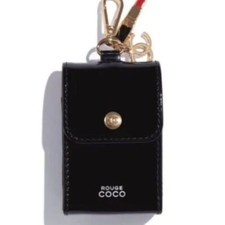 Chanel Rouge Coco Limited Lipstick Pouch with Charm Black Mint with Box Japan