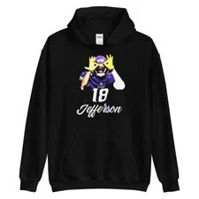 JUSTIN JEFFERSON VIKINGS WR Black Hoody Unisex Hoodie