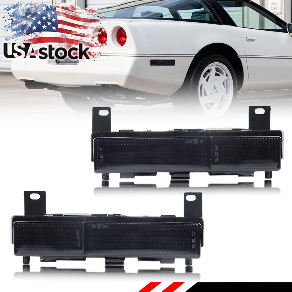 Smoked Lens Rear Corner Turn Signal Marker Lights for 1988-1996 C4 Corvette  