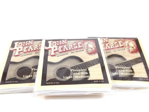 John Pearse Guitar Strings 3 pack Acoustic Silk Wound Phos Bronze #610LM - Afbeelding 1 van 5