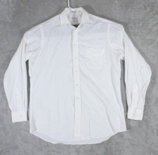 Paul Fredrick Shirt Men's 16-36 Button Up Long Sleeve Cotton White Casual