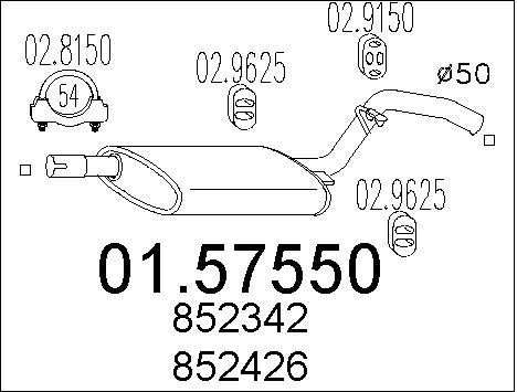 Silencieux intermédiaire Opel Vectra A 2.0 I Cat 4X4 échappement