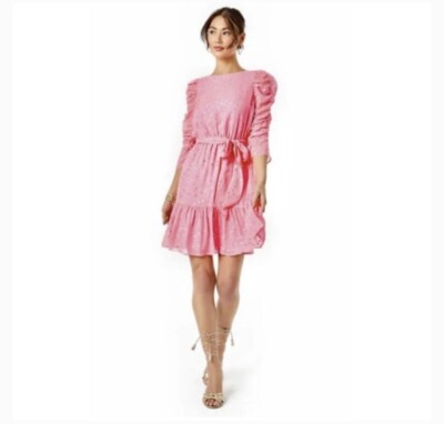 slim fit dress slacks Pink Sophie Dress with Gold Fleck  Never Fully Dressed