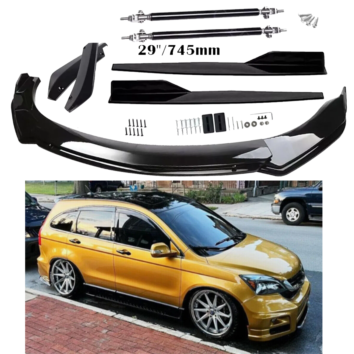 Honda Pilot Front Rear Bumper Lip Spoiler Splitter Body Kit Side Skirt