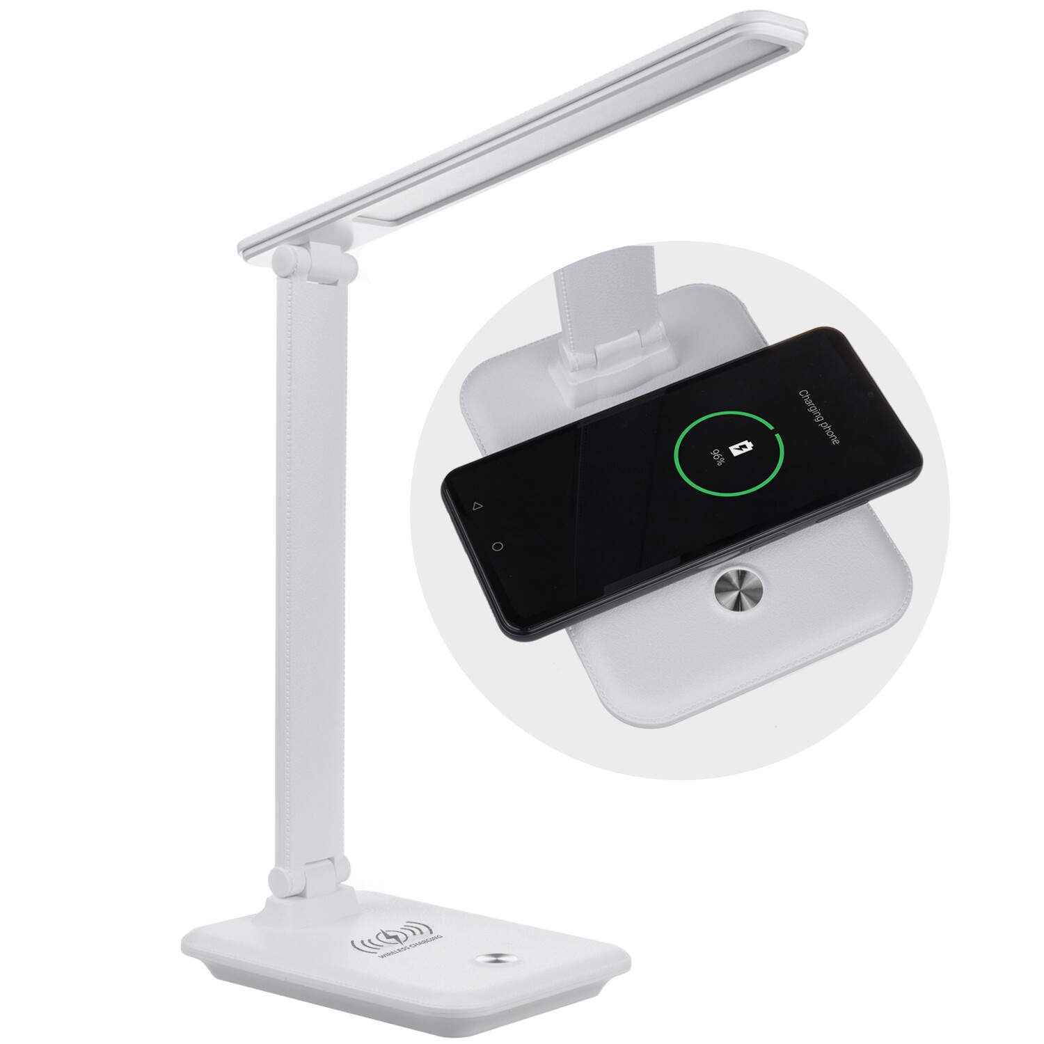 Lampe de bureau LED 9W chargeur induction avec variateur tactile