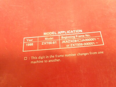 hanabiページ② Kawasaki Factory Service Manual 1988 ZX-10 Ninja ZXT00-B1 16chpt