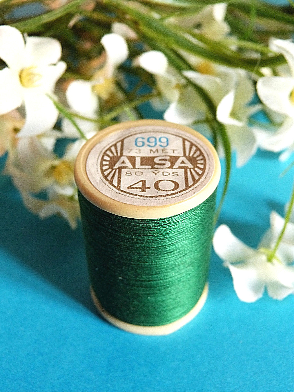 04B / Beautiful Coil Old Wire DMC Cotton Alsa N&deg; 40 Green Imp&eacute;rial N&deg;699