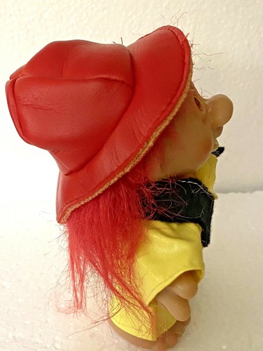 1986 5" DAM FIRE-CONTROLL TROLL Red HAIR HEAVY FIRECOAT Open Mouth - Picture 3 of 8