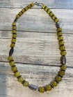 Yellow Citrine Gemstone Bead Necklace Estate 18" hook closure