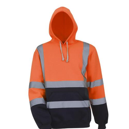 Sudadera De Trabajo Seguridad De Hombre Chaqueta Con Capucha A Rayas Reflectante - Picture 4 of 9
