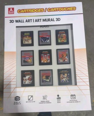 Atari Cartridges 3D Wall Art - Vintage Retro Gaming