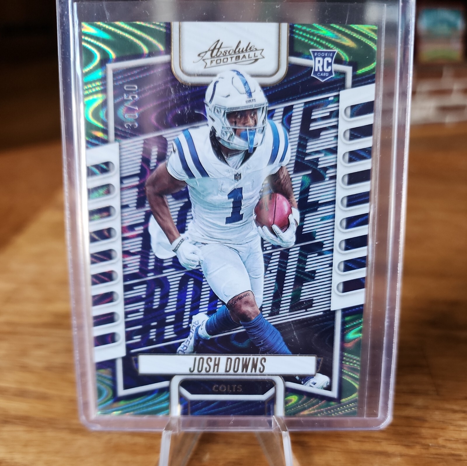 2023 Panini Absolute Football Josh Downs RC Rookie Green Wave 30 /50 #128 Colts