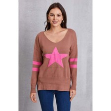 Star Scoop Neck Dropped Shoulder T-Shirt