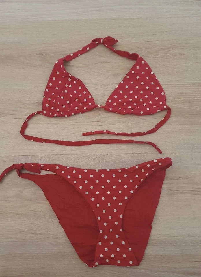 Maillot De Bain Bikini Rouge À Pois - Photo 1/1