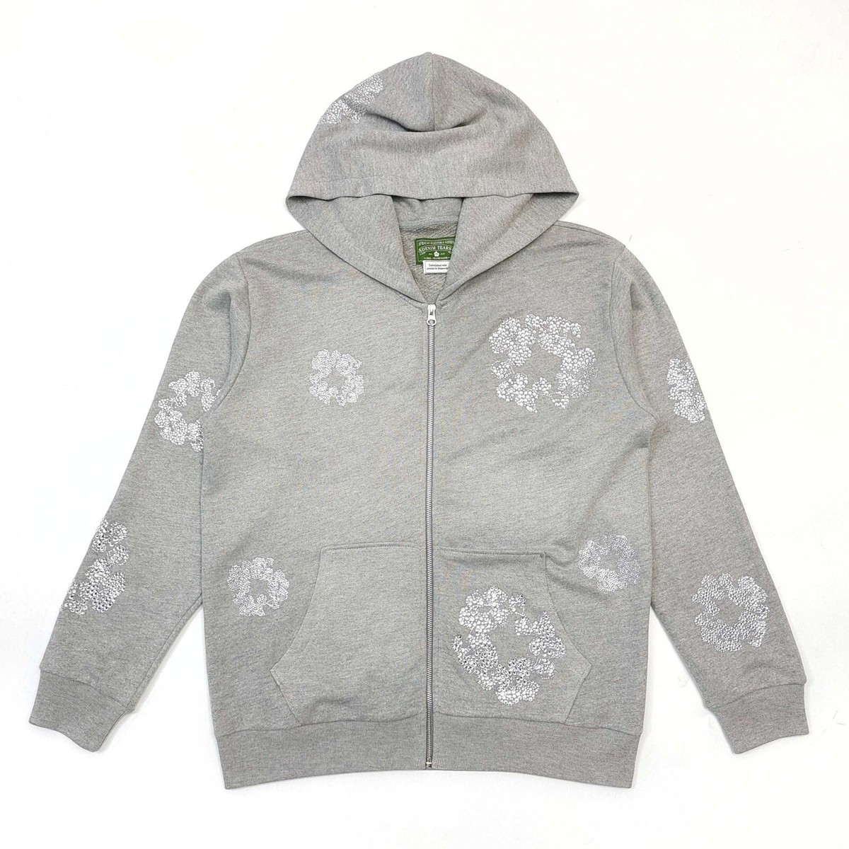 DENIM TEARS グレー ジップパーカー M Denim Tears Cashmere Swarovski Cotton Wreath Zip Hoodie 'Gray' | eBay