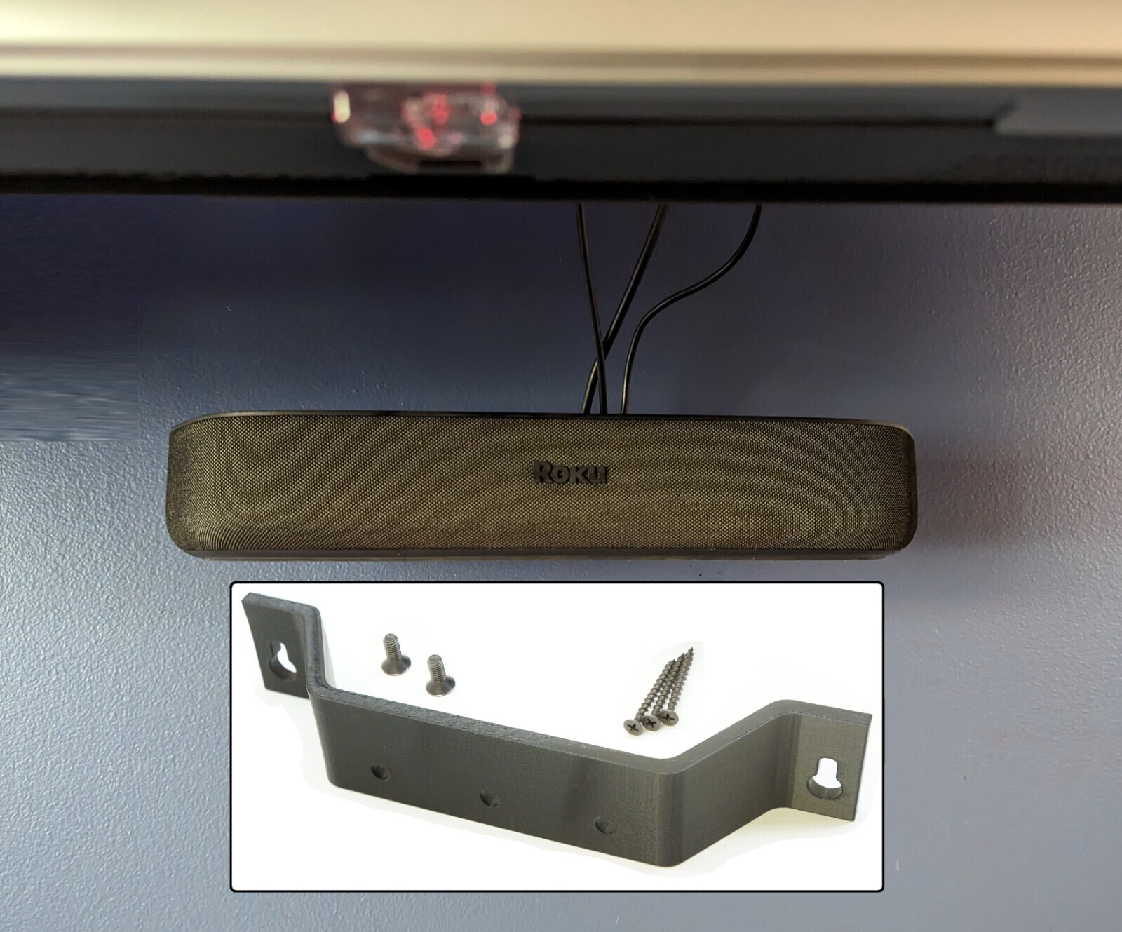 Floating Wall Mount Bracket for Roku Streambar 4k/HD Streaming Media Plater 9102