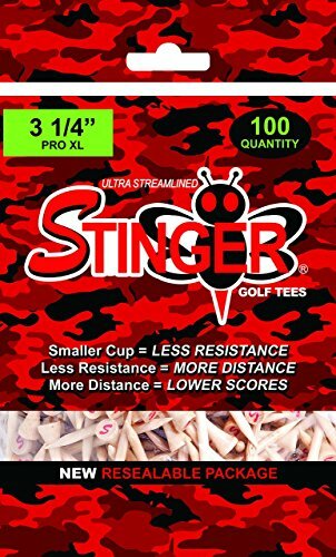 Stinger Tees- Pro XL Golf Tees '3-1/4' 100ct - Natural