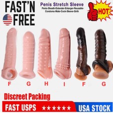 Male Cock-Girth-Enlarger-Enhancer-Penis-Extension-Extender-Sheath-Sleeve Men