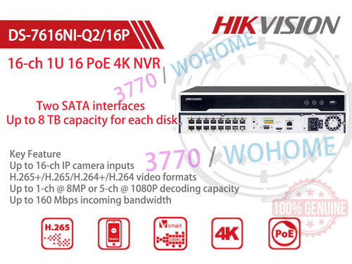 Hikvision 16CH 4K 8MP 5X ZOOM PTZ 2Way Audio ColorVu IP camera 16POE System Lot - Picture 2 of 26