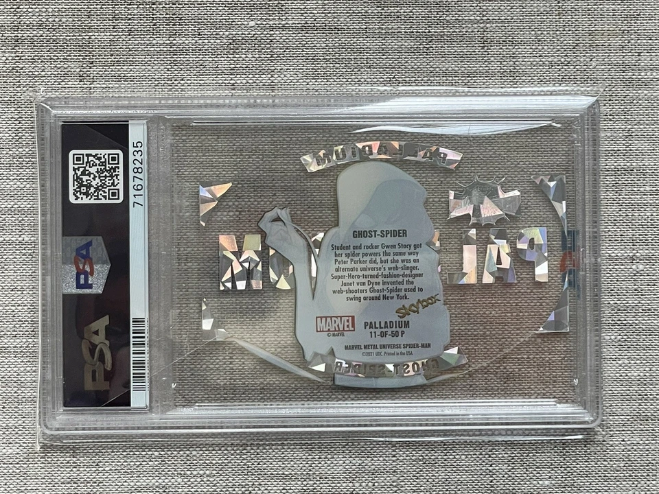 PSA 10 LOW POP 10 | 2022 PANINI MARVEL METAL GHOST SPIDER GWEN PALLADIUM #11 NEW - Image 2 of 2