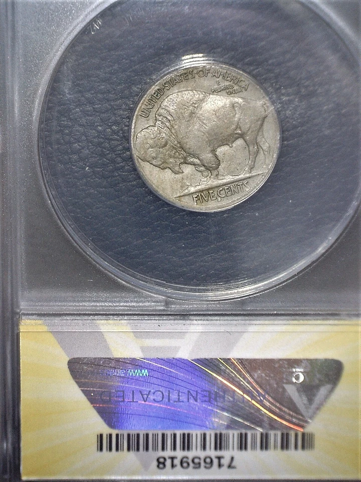 1916-D Buffalo Nickel, ANACS VF30, Tough Date, Clean Coin - Image 2 of 2